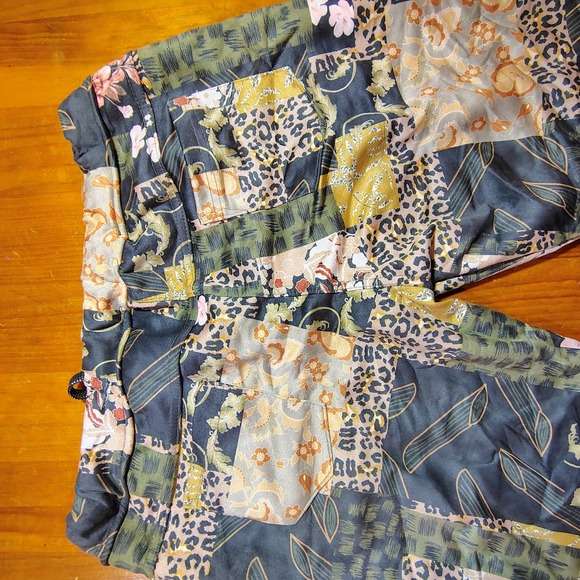 TEMPO PARIS Patchwork Pants XL All Over Print Boho Leopard Floral Made in Italy - Picture 7 of 8